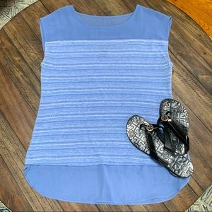 Ann Taylor | Sheer Panel Hem Blouse Top